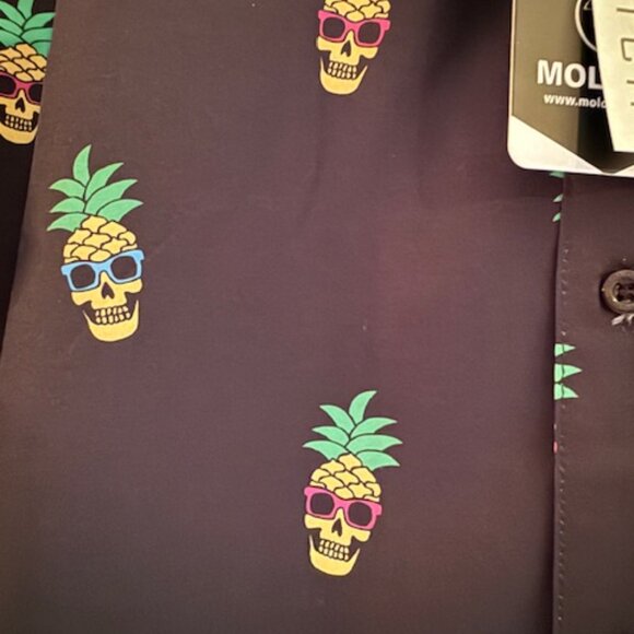 MOLOKAI SURF CO Pineapple Tropical Skull Shirt - Size Large - Picture 2 of 8
